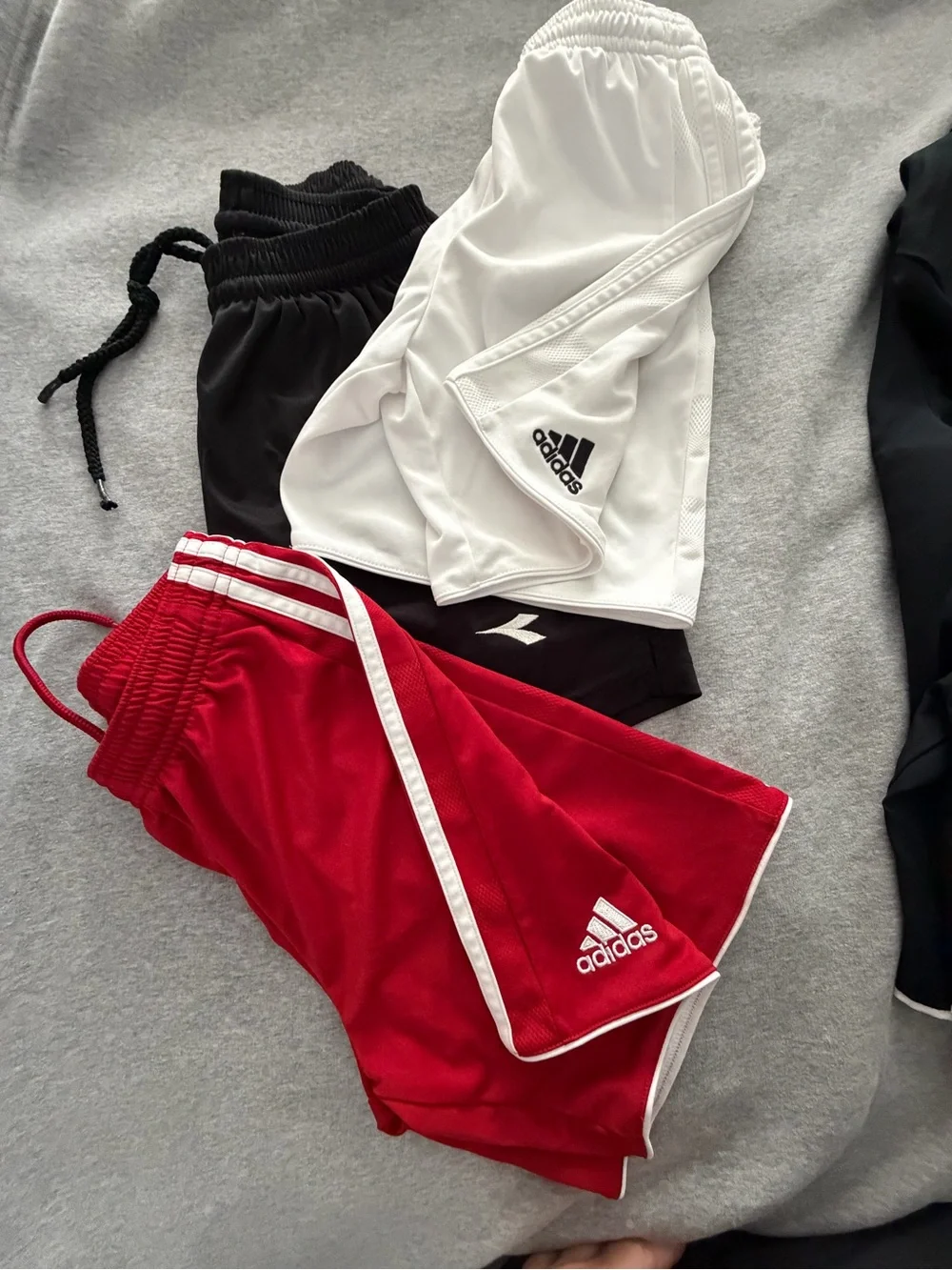 Adidas Red, White & Diadora Athletic Shorts Set